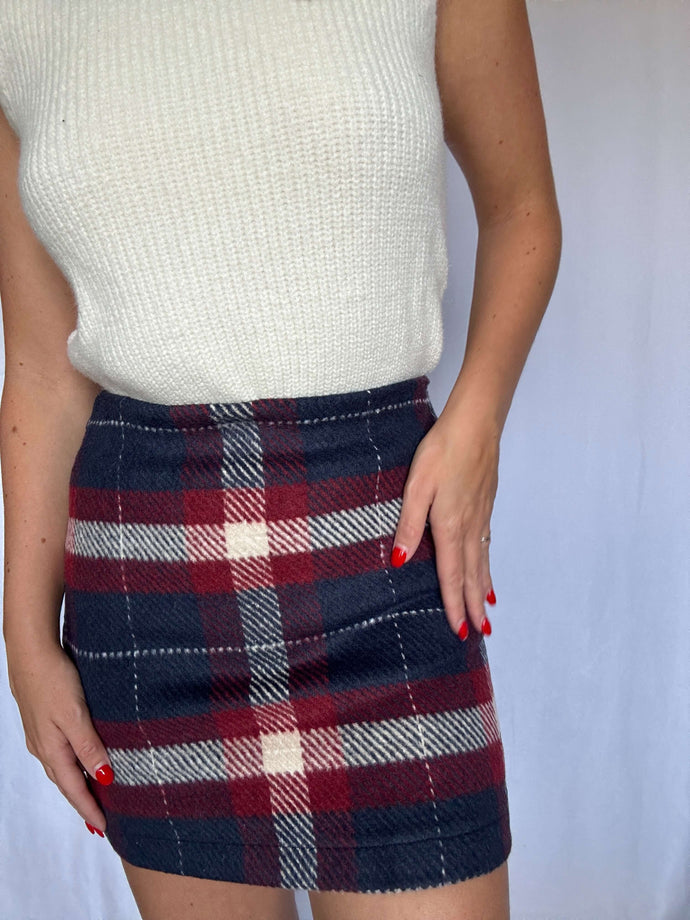 Crossed Paths Plaid Skirt