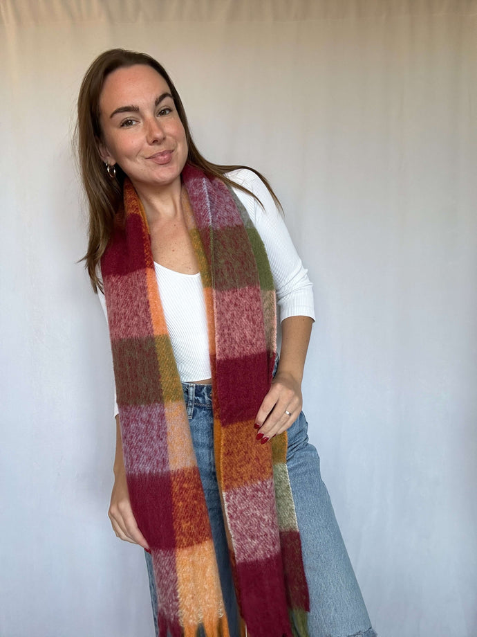 Feeling Festive Scarf in Burgundy