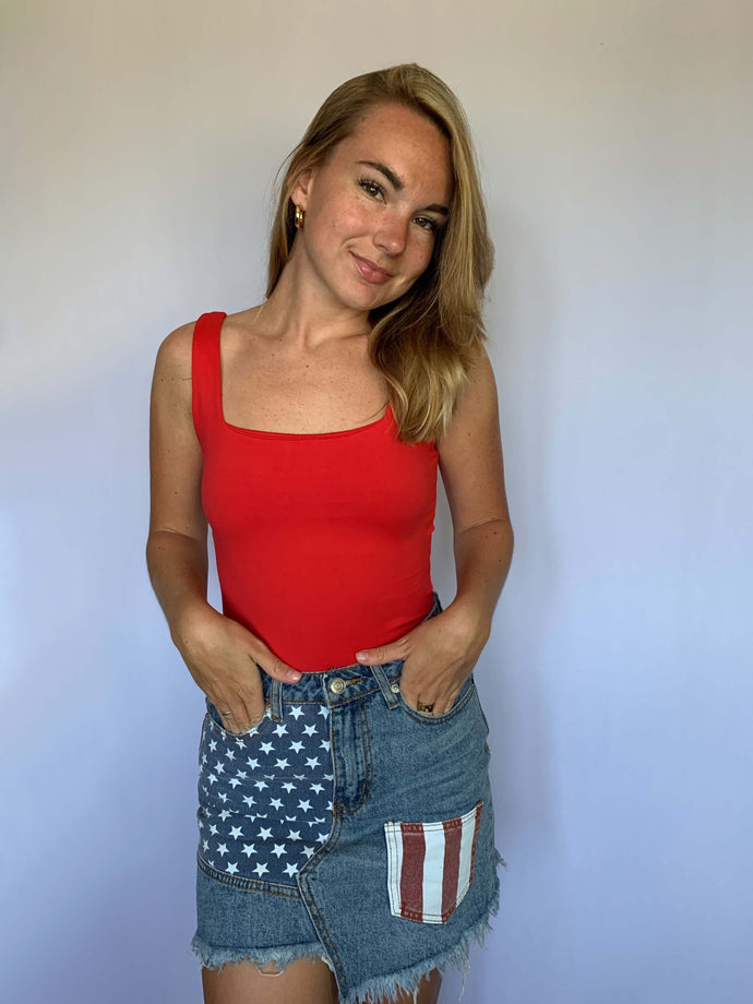 Americana Denim Skirt